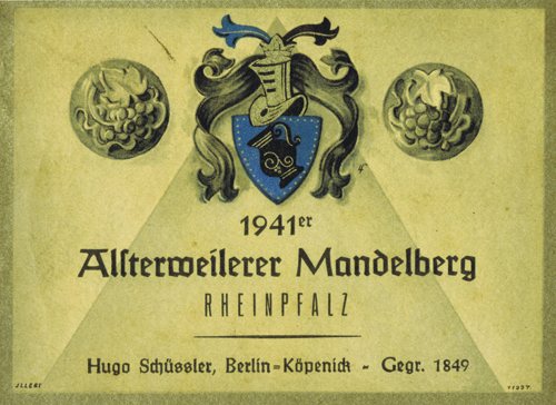Weinetikett Alterweiler Mandelberg 1941
